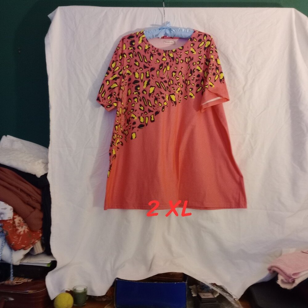 Solid Pink leopard top